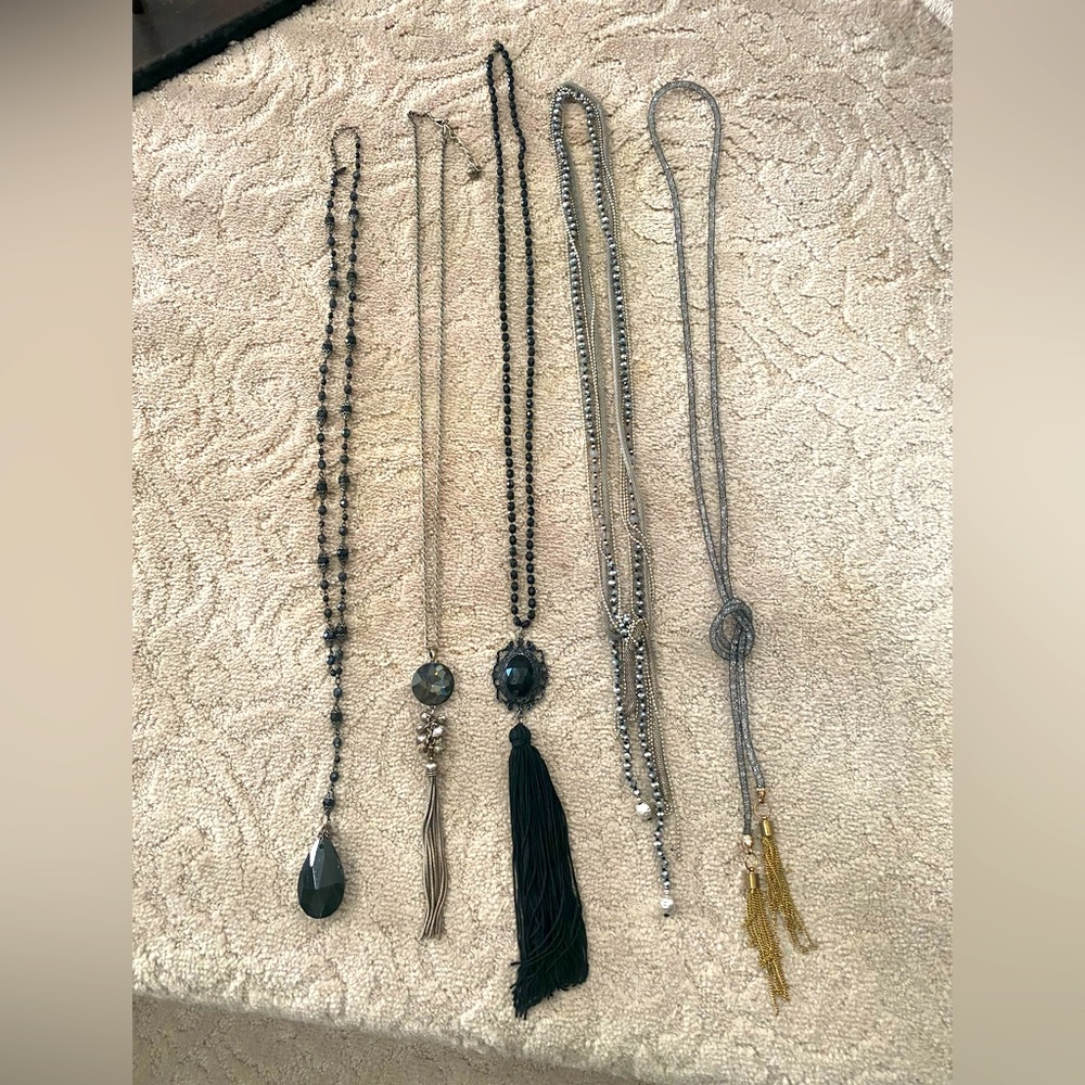 Jewelry.., 5 beautiful long necklaces , selling as a package